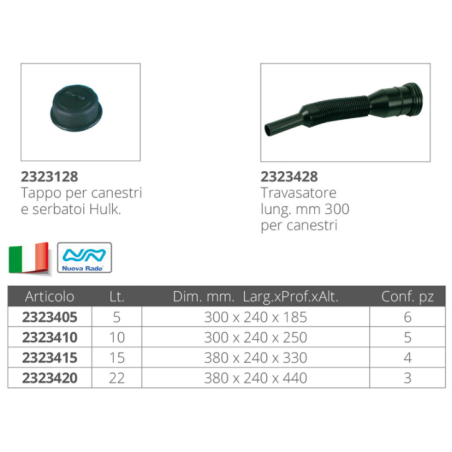 LALIZAS CANESTRO PER CARBURANTE CON SFIATO