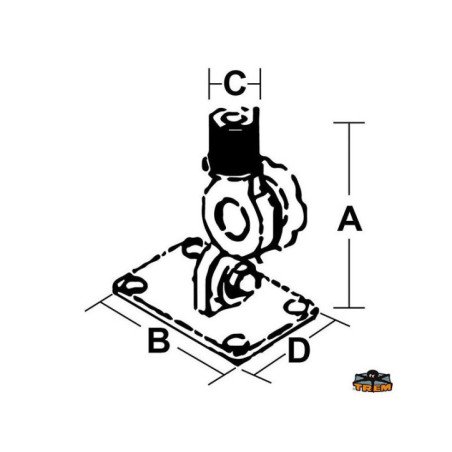 TREM BASE NYLON DOPPIO SNODO PER ANTENNA VHF