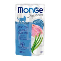 MONGE SUPREME STERILISED TONNO TRIGLIA E FAGIOLINI 80GR