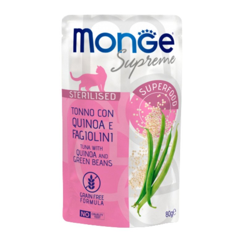 MONGE SUPREME STERILISED TONNO QUINOA E FAGIOLINI 80GR