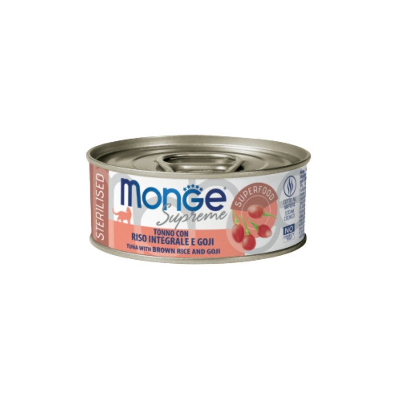 MONGE SUPREME STERILISED TONNO RISO INTEGRALE E GOJI 80GR
