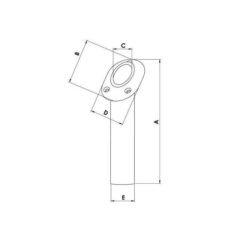 TREM PORTACANNA DA INCASSO IN ACCIAIO INOX AISI 316
