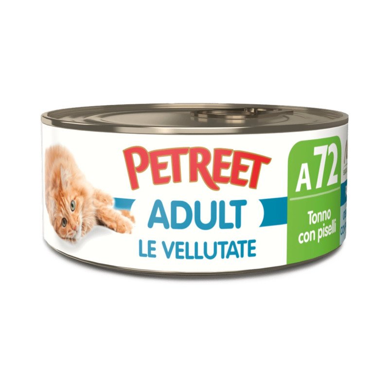 PETREET VELLUTATE ADULT A72 TONNO CON PISELLI 70GR