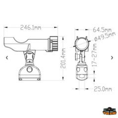TREM PORTACANNE IN PLASTICA INCLINABILE ATTACCO BATTAGLIOLA