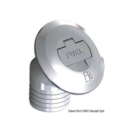 OSCULATI TAPPO BENZINA INCLINATO IN OTTONE CROMATO CON CHIAVE