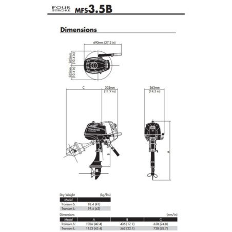 TOHATSU FUORIBORDO 4 TEMPI 3.5HP 7 ANNI DI GARANZIA