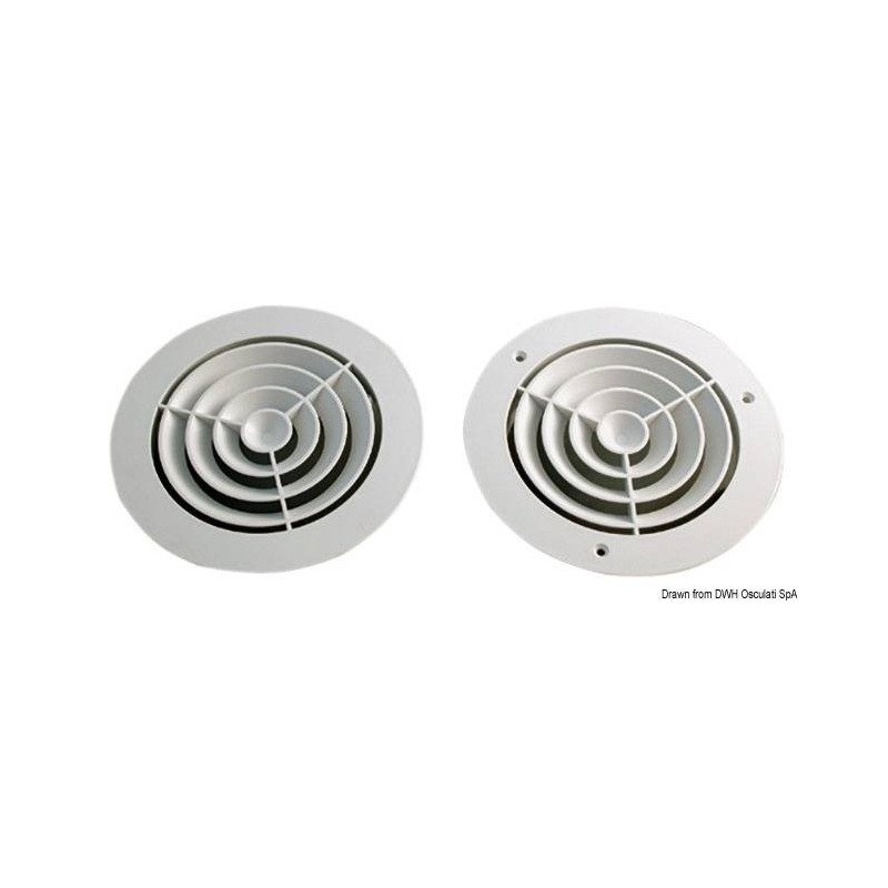 OSCULATI GRIGLIA CONCENTRICA CON 3 VITI IN ABS BIANCO