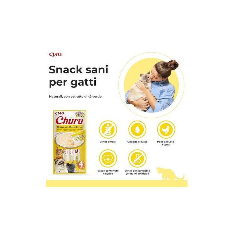 CHURU STICK SNACK GATTO AL POLLO CON FORMAGGIO 4 STICK