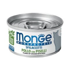 MONGE MONOPROTEIN SFILACCETTI POLLO CON PISELLI 80GR