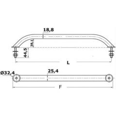 OSCULATI CORRIMANO INOX 305MM