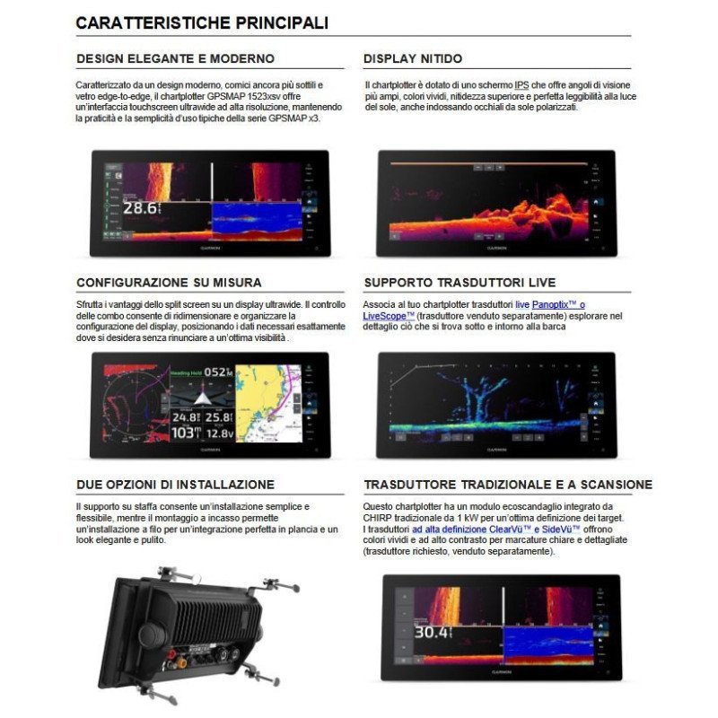 GARMIN GPSMAP 1523XSV ECOSCANDAGLIO E GPS CARTOGRAFICO