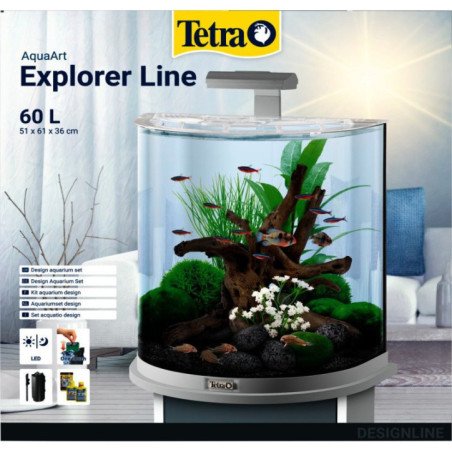 TETRA ACQUARIO EXPLORER BIANCO LED PESCI 60LT
