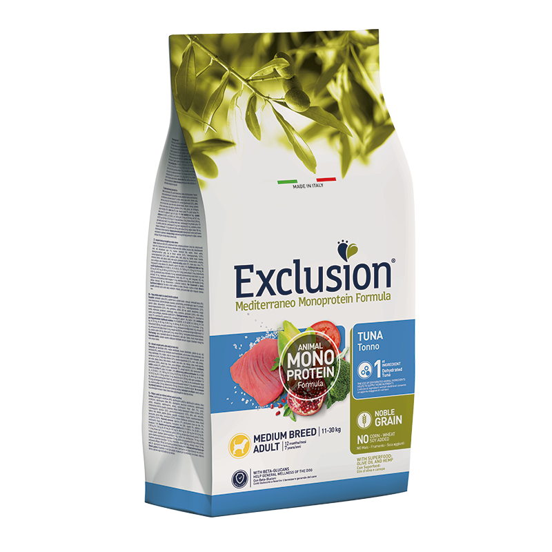 EXCLUSION MEDITERRANEO ADULT MEDIUM BREED TONNO