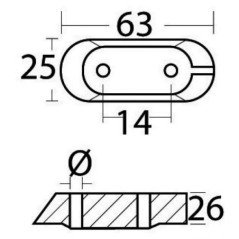 ANODO IN ALLUMINIO CAVALLETTO YAMAHA 4/70HP