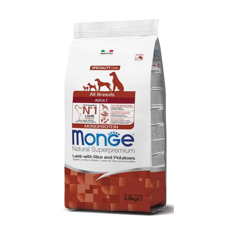 MONGE CROCCANTINI ALL BREEDS ADULT AGNELLO RISO E PATATE