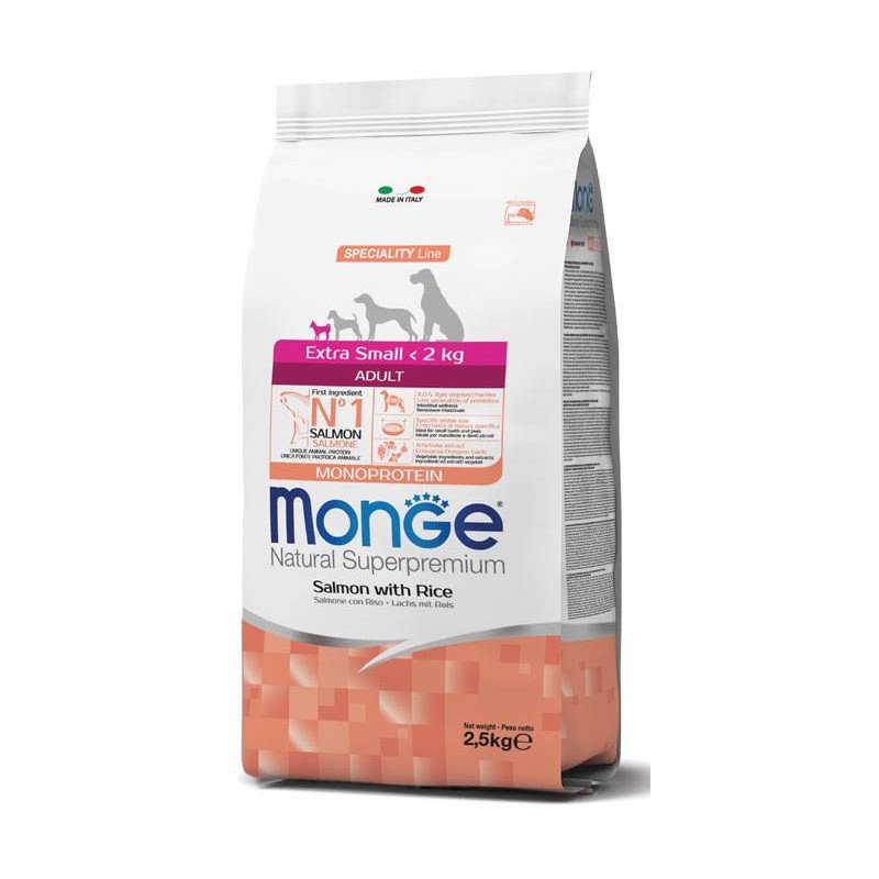 MONGE CROCCANTINI EXTRA SMALL ADULT SALMONE E RISO