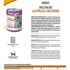 GEMON GATTO POLLO E TACCHINO LATTINA BOCCONCINI 415GR