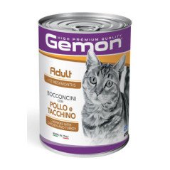 GEMON GATTO POLLO E TACCHINO LATTINA BOCCONCINI 415GR