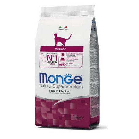 MONGE CROCCANTINI GATTO ADULTO INDOOR AL POLLO 1,5KG