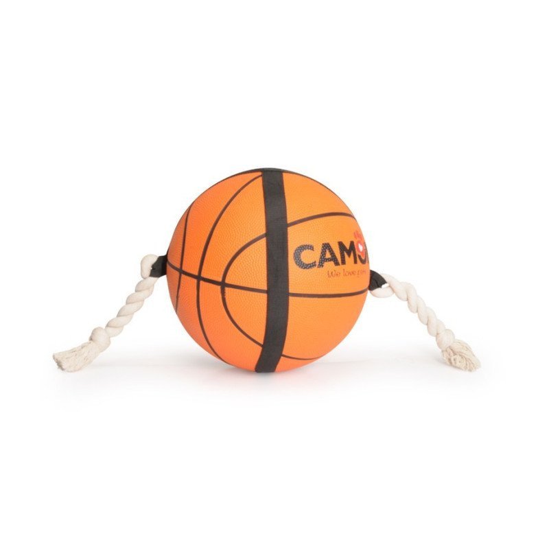 CAMON GIOCO PALLA BASKET IN GOMMA CON MANIGLIE IN CORDA