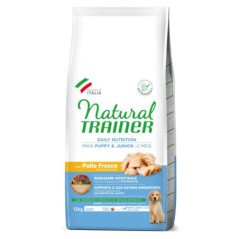 NATURAL TRAINER MAXI PUPPY E JUNIOR CON POLLO E RISO