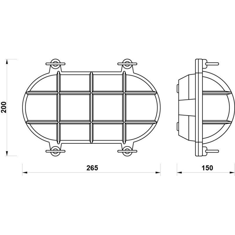 FS TARTARUGA OVALE LAMPADA IN OTTONE 220V