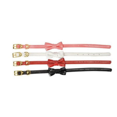 CAMON COLLARE SIMILPELLE CON FIOCCO 28CM