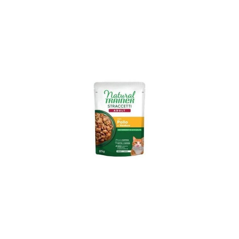 NATURAL TRAINER STRACCETTI GATTO POLLO VERDURE 85GR