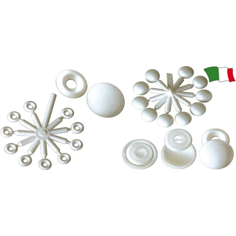 GFN COPRIVITI E SOTTOVITI A SCATTO IN NYLON BIANCHE 10PZ