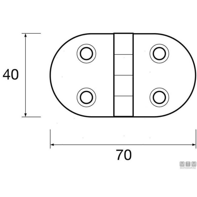 MTM CERNIERA OVALE IN PLASTICA RINFORZATA 40x70 MM