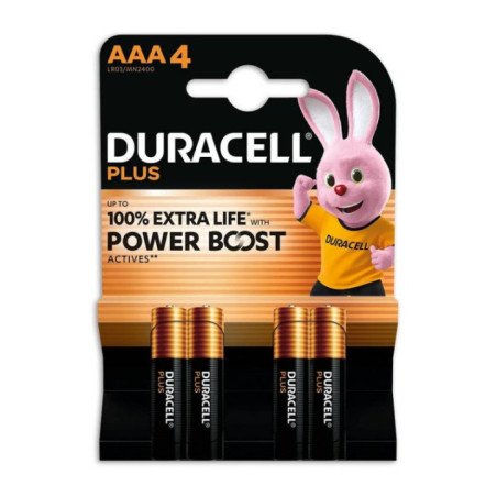 DURACELL PLUS POWER BOOST STILO AAA 4 PEZZI +100%