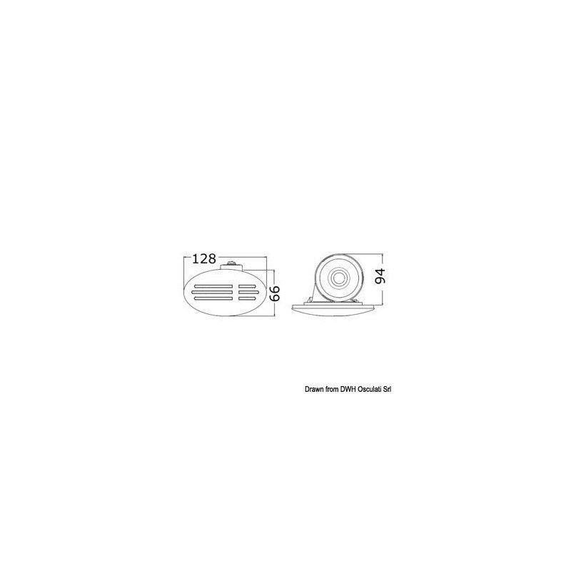 OSCULATI TROMBA DA INCASSO ABS CON MASCHERINA BIANCA