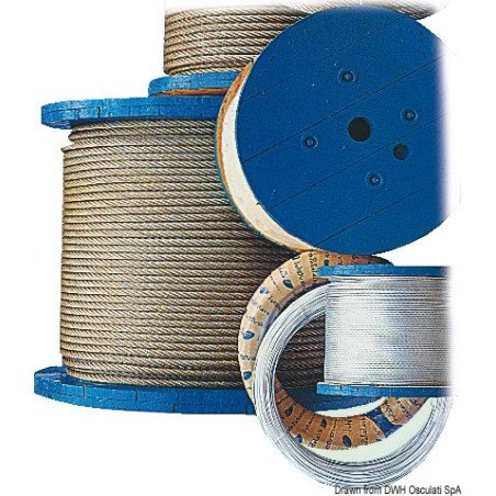 CAVO DA 2,5MM IN ACCIAIO INOX AISI 316 A 19 FILI