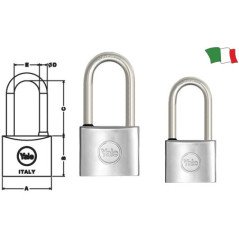 YALE LUCCHETTO MARINO ARCO LUNGO