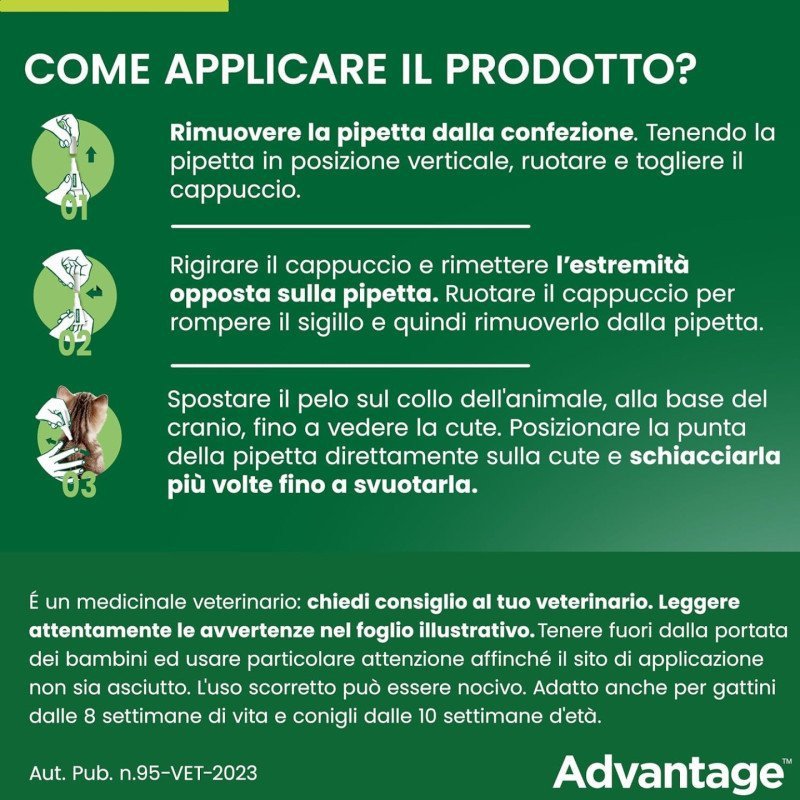 ELANCO ADVANTAGE PER GATTI E CONIGLI INFERIORE DI 4KG