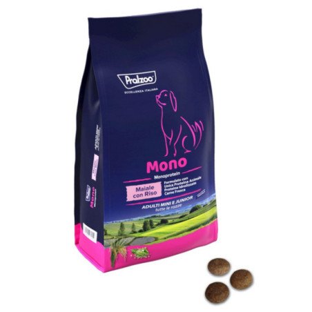 PRALZOO CANE MONO ADULT MINI E JUNIOR MAIALE CON RISO 2KG