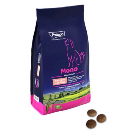 PRALZOO CANE MONO ADULT MINI E JUNIOR SALMONE CON RISO 2KG