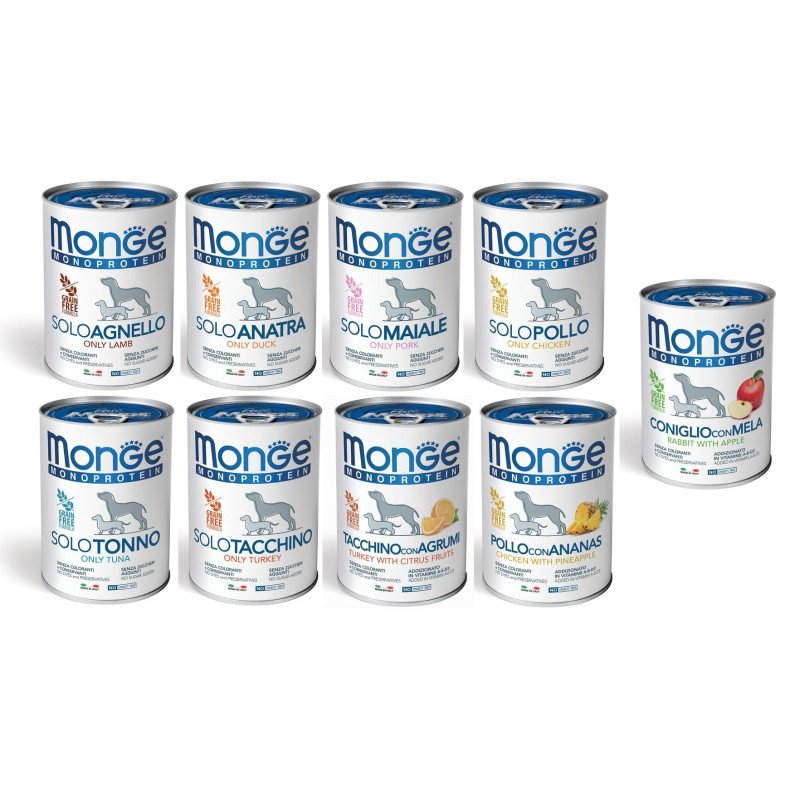 MONGE PATE' LATTINA MONOPROTEICO CANE 400GR