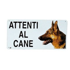 CAMON TARGA ATTENTI AL CANE CON PASTORE TEDESCO