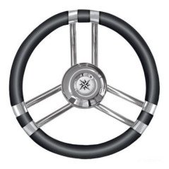 OSCULATI VOLANTE C NERO IN ACCIAIO INOX 350MM