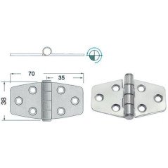 OSCULATI CERNIERA STANDARD 2 MM 70X38