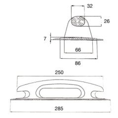 OSCULATI MANIGLIA BITTA GRIGIO CHIARO 284X116MM