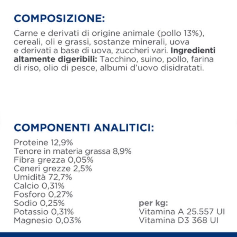 HILL'S CANE E GATTO UMIDO URGENT CARE A/D POLLO 200GR