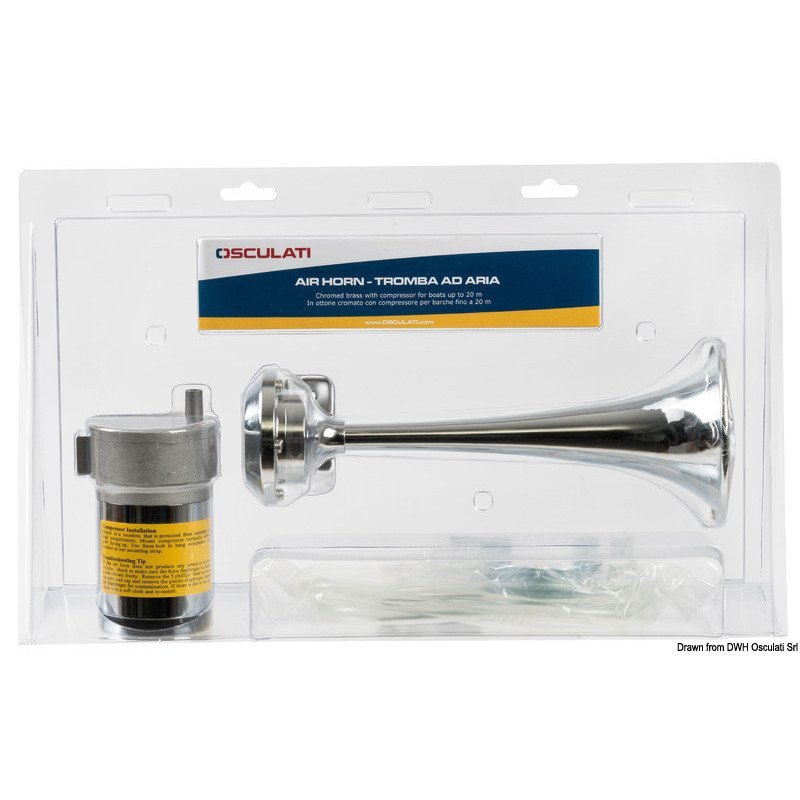 OSCULATI TROMBA CROMATA 1 CORNO 12V