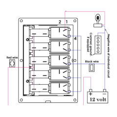 OSCULATI PANNELLO 9 INTERRUTTORI IN GRAFITE