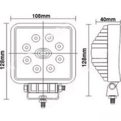 TREM FARO IMPERMEABILE A 9 LED 3W