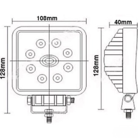 TREM FARO IMPERMEABILE A 9 LED 3W