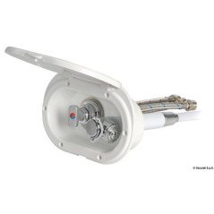BOX DOCCIA OVALE PVC BIANCO CON MISCELATORE