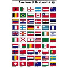 TABELLA ADESIVA BANDIERE DI NAZIONALITA'