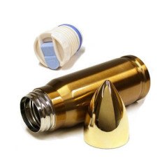 THERMOS IN ACCIAIO INOX A FORMA DI PROIETTILE 330ML